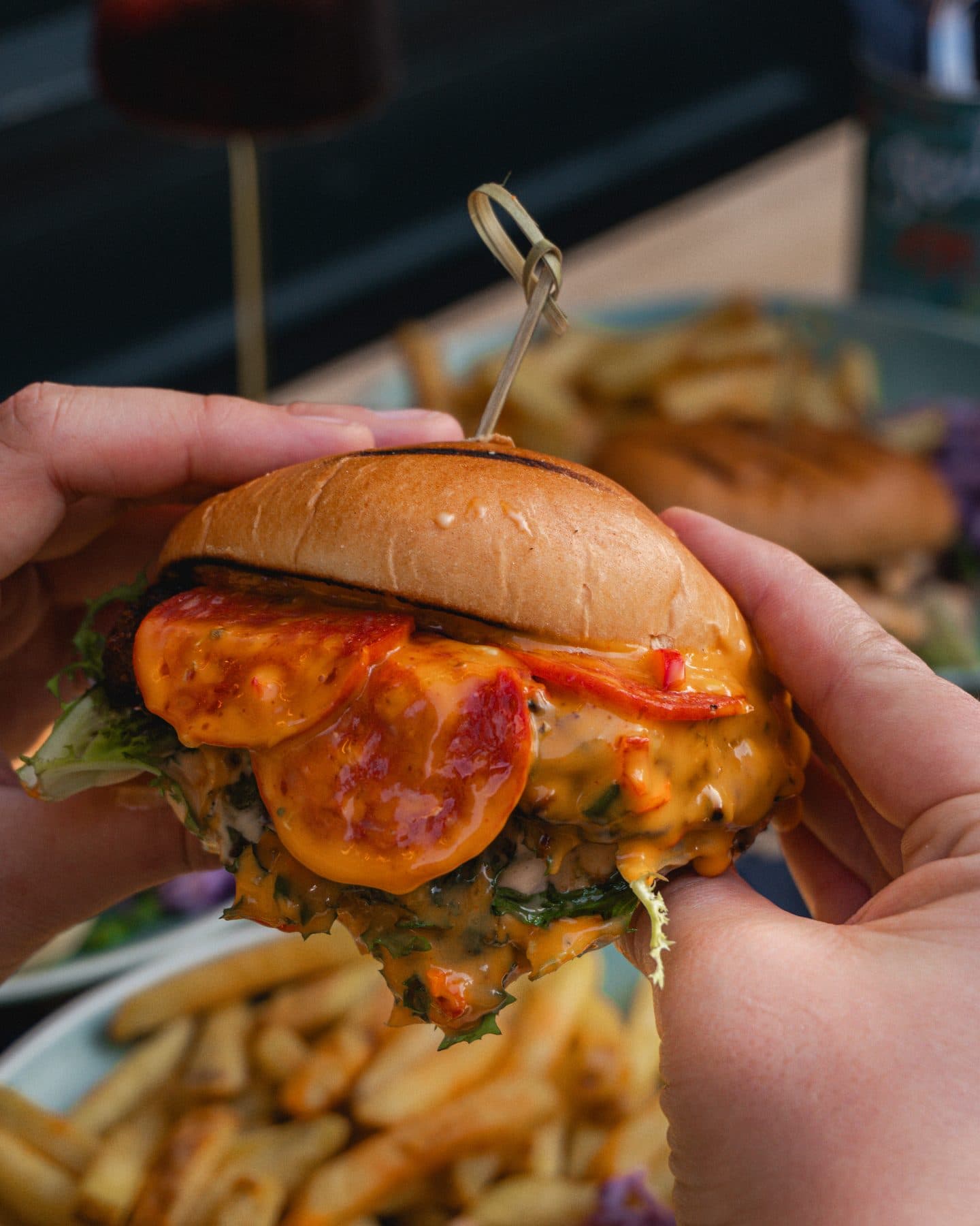 Pepperoni burger at The Tilted Wig