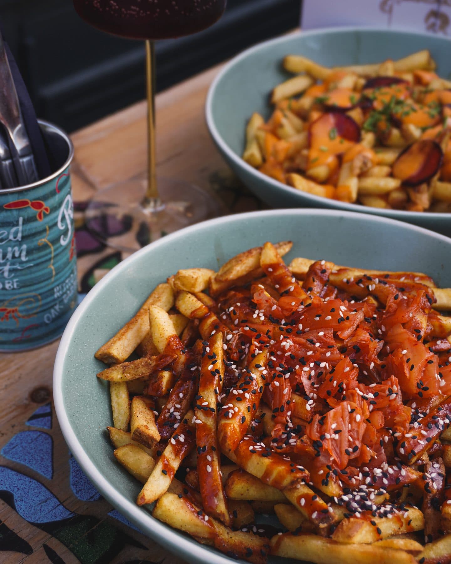 Kimchi loaded fries at The Tilted Wig