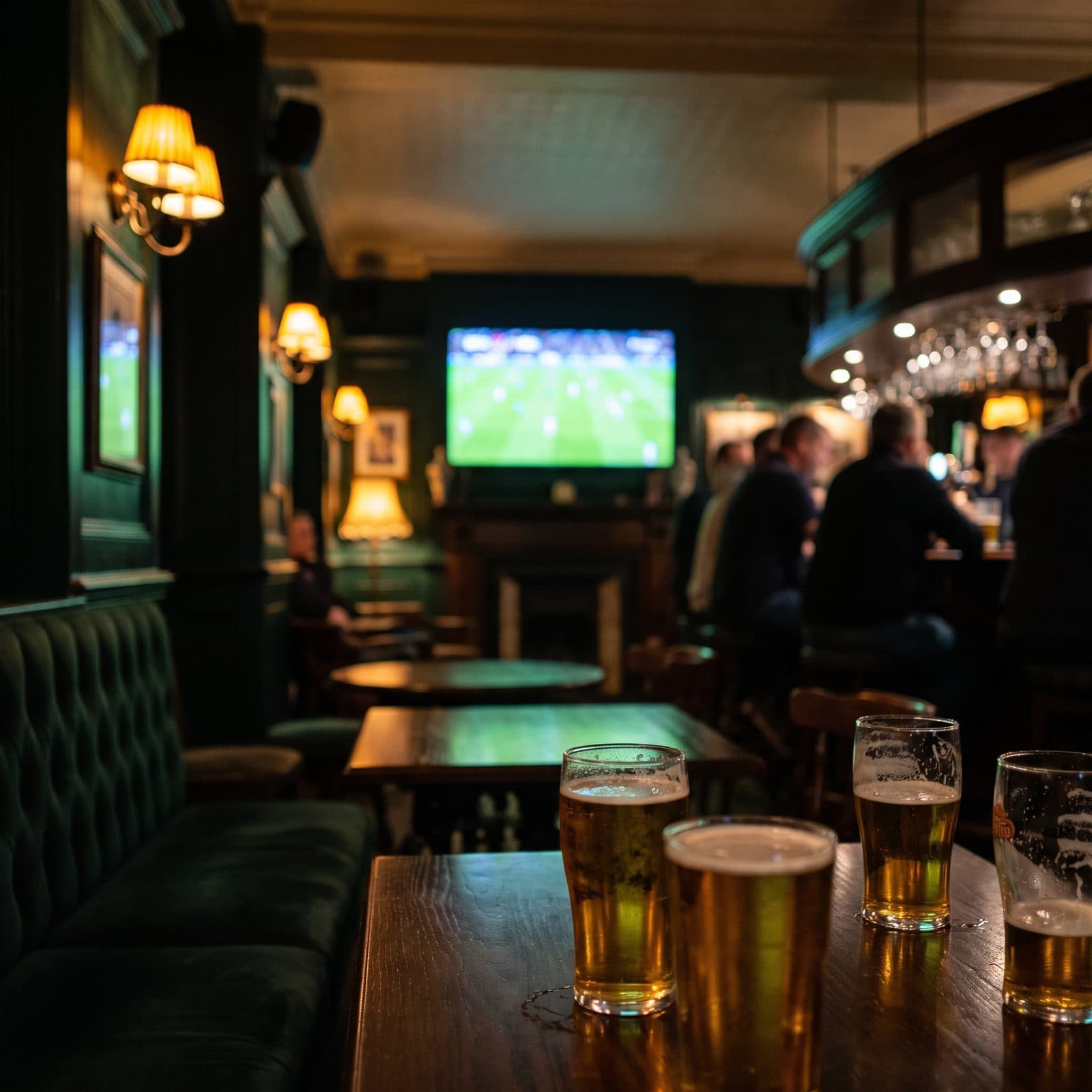 Football on the big screens at The Tilted Wig