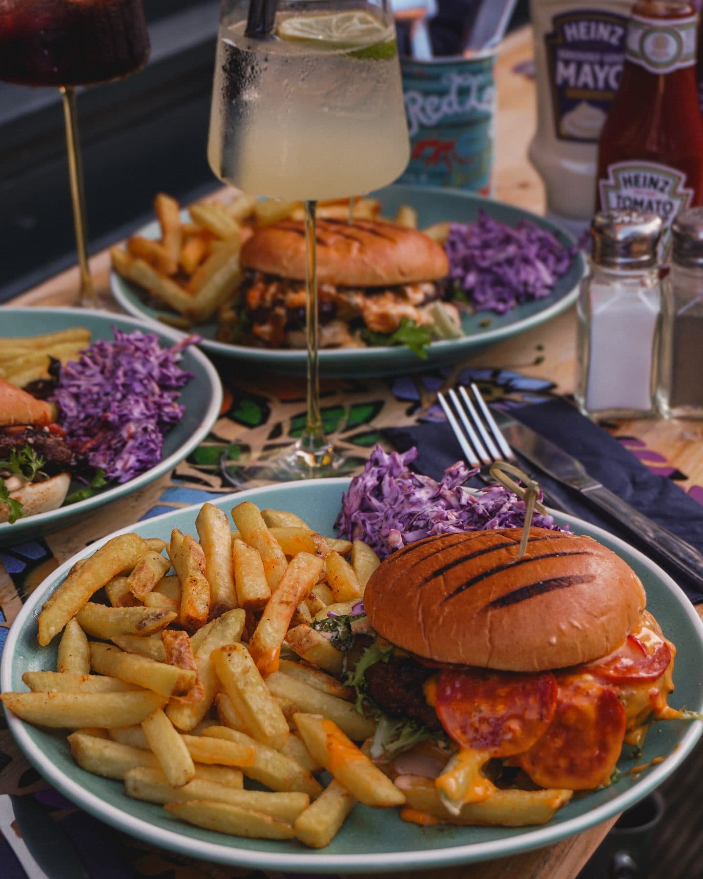 Burgers, loaded fries and drinks at The Tilted Wig