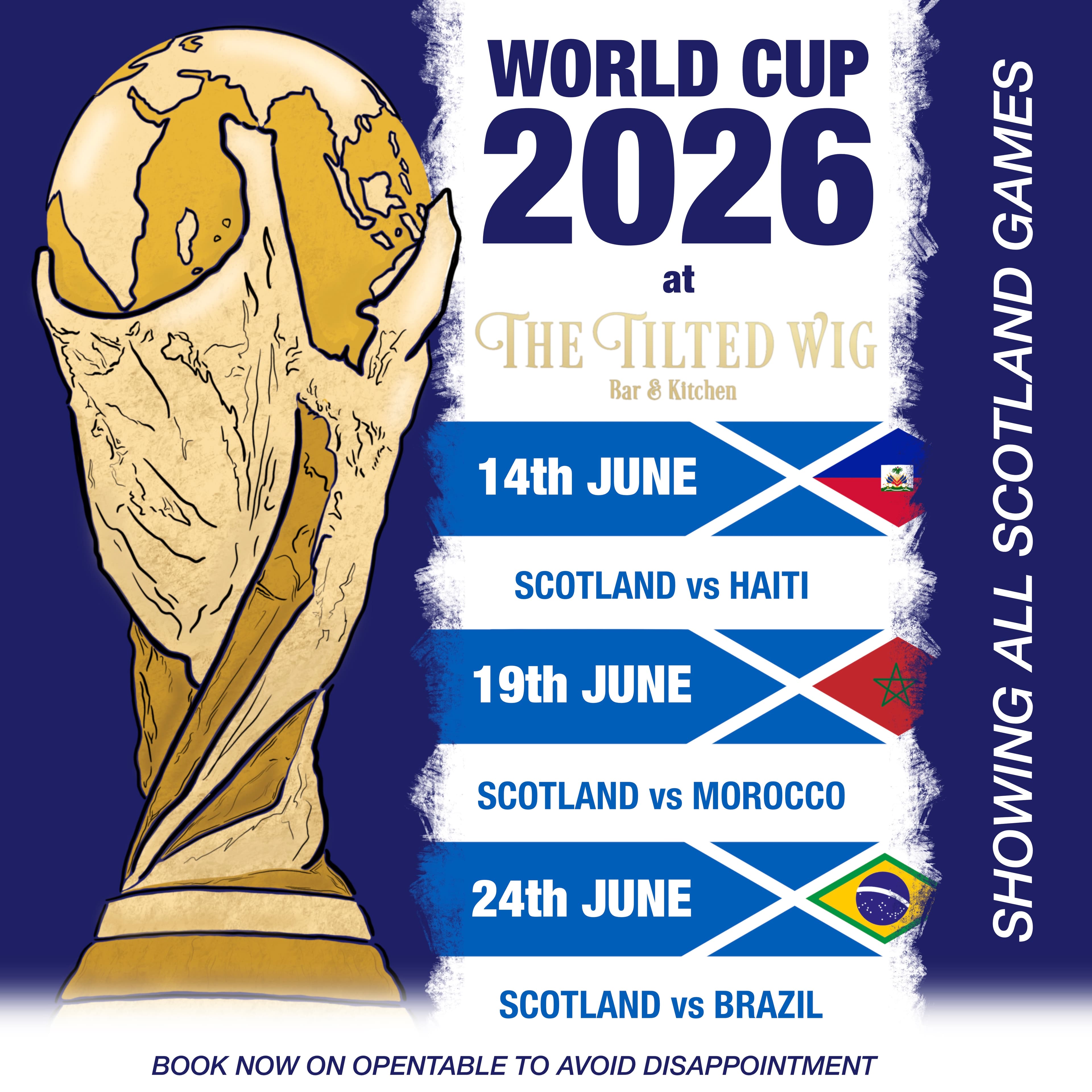 World Cup 2026 at The Tilted Wig — showing all Scotland games